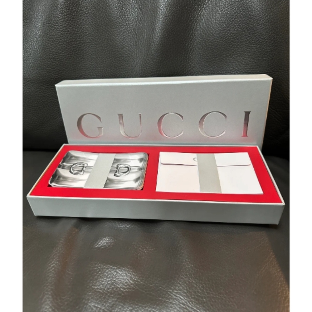 Gucci Silver Buckle Gift Set Authentic Gucci Special Edition Holiday Stationary